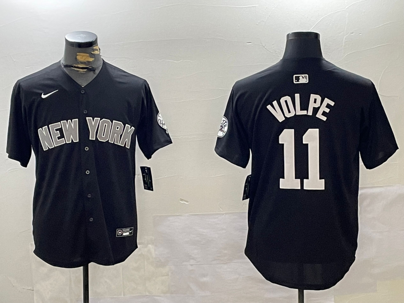 Men's New York Yankees Anthony Volpe #11 Black Jersey